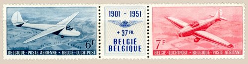 Timbre Belgique Yvert Aérienne 27A