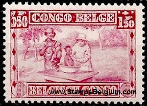 Timbre Congo Belge Yvert 156