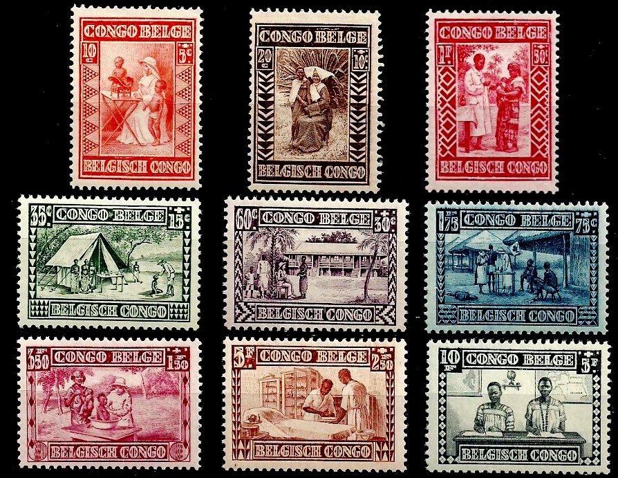 Timbre Congo Belge Yvert 150/158 - Click Image to Close