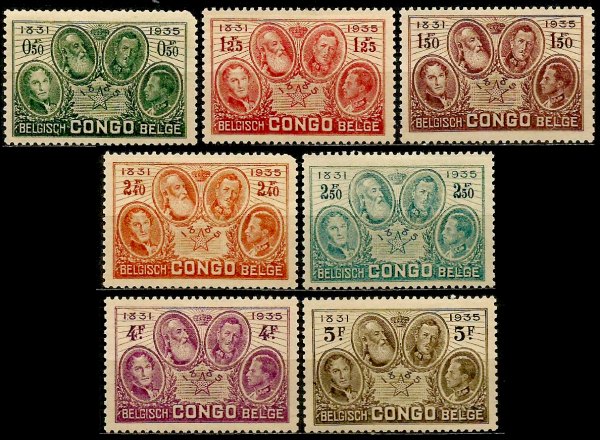 Timbre Congo Belge Yvert 185/191