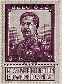 Timbre Belgique Yvert 122