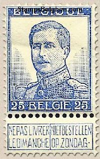 Timbre Belgique Yvert 125