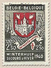 Timbre Belgique Yvert 545
