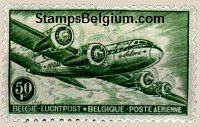 Timbre Belgique Yvert Aérienne 10