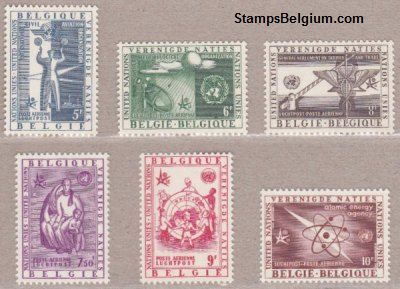 Timbre Belgique Yvert Aérienne 30/35